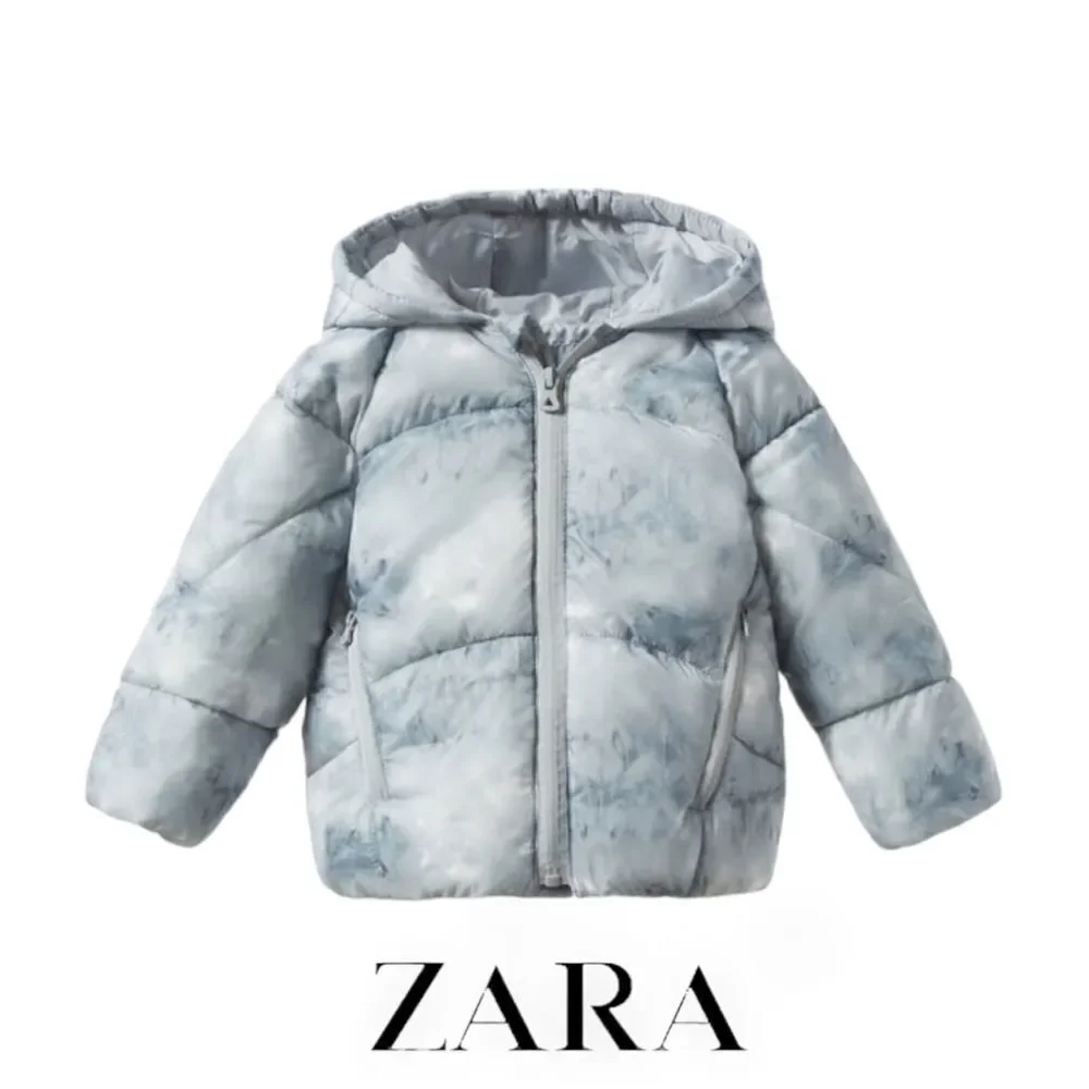 ZARA Kids | Blue Gray | WATER REPELLENT TIE-DYE EFFECT PUFFER COAT
